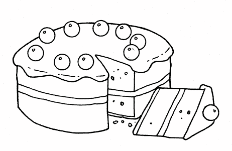 disegni da colorare torta panna e fragole