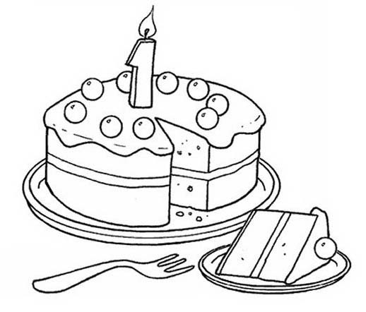 disegni da colorare torta primo compleanno