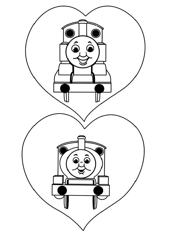 disegni da colorare trenino thomas cuore gratis