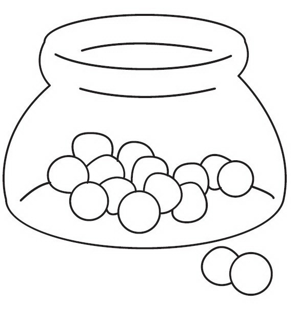 disegni da colorare vaso con caramelle
