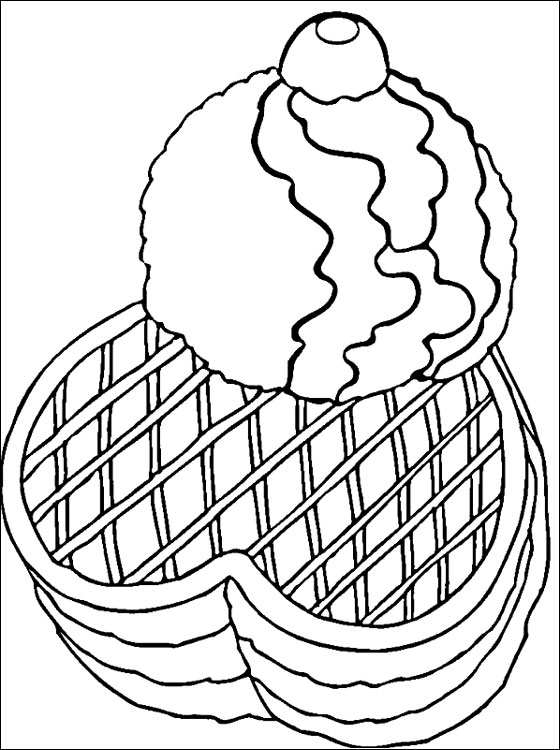disegni da colorare waffle cuore dolci