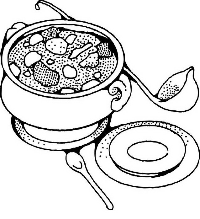 disegni da colorare zuppa di verdura