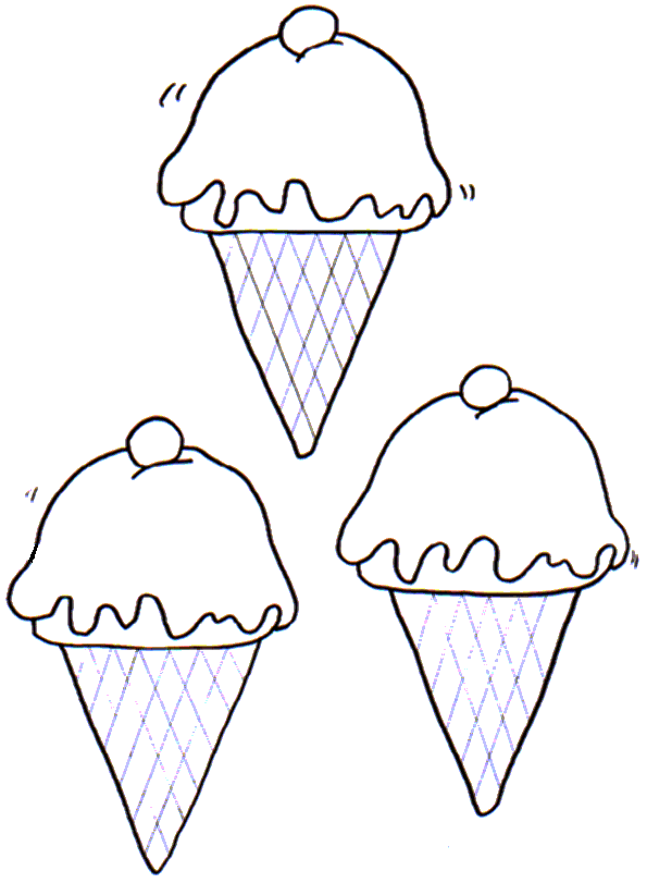 disegni gratis da colorare tre gelati