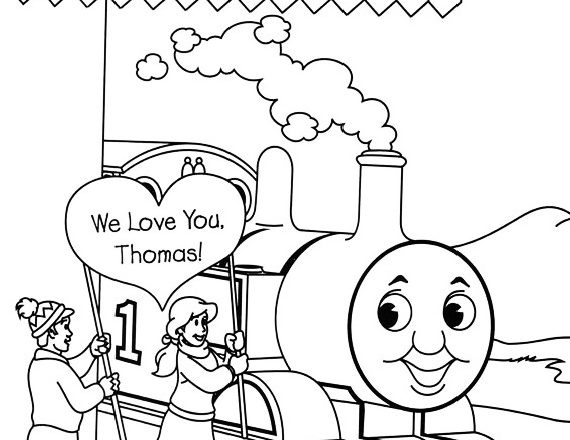 disegni gratis da colorare trenino thomas ti amiamo