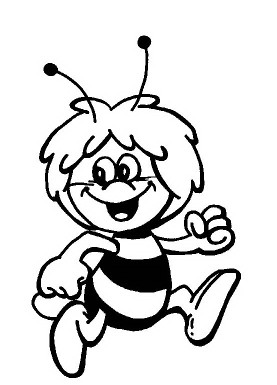 disegni per bambini ape maia corre felice