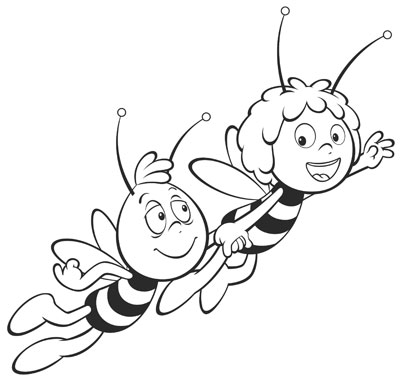 disegni per bambini ape maia e willy volano felici