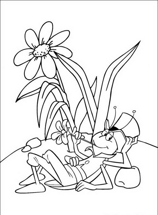 disegni per bambini ape maia flip si riposa