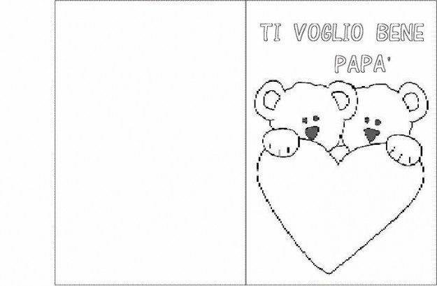 disegni per bambini biglietto auguri papà con orsetti