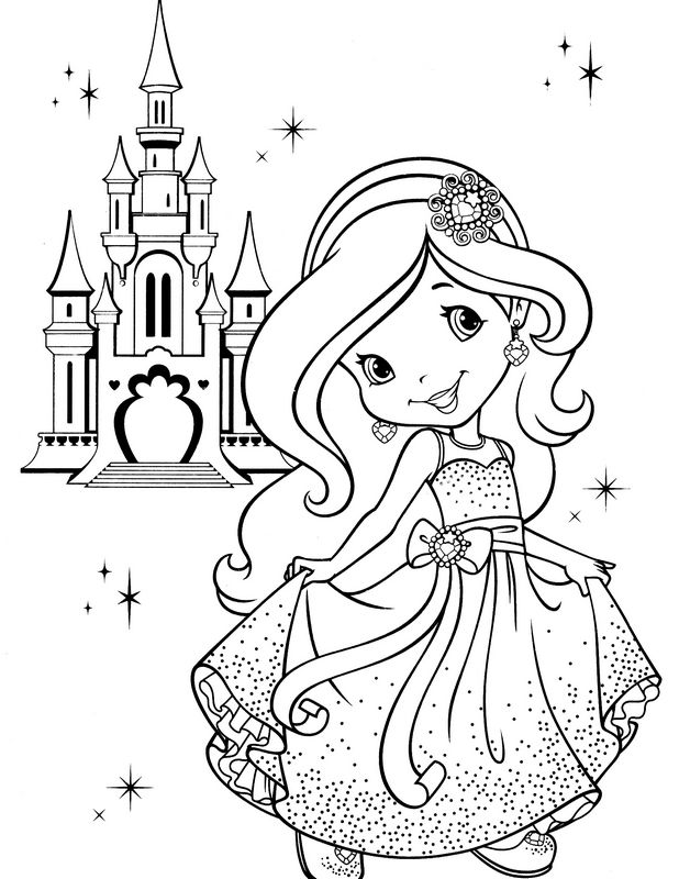 disegni per bambini da colorare fragolina dolcecuore principessa e castello