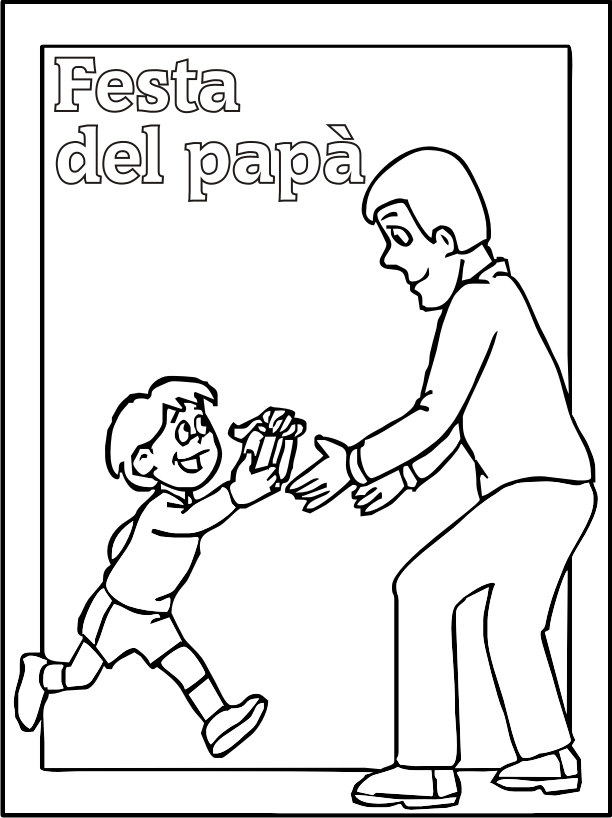 disegni per bambini da colorare gratis biglietto festa del papà