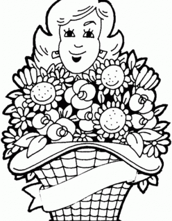 disegni per bambini da colorare gratis festa della donna mazzo di fiori