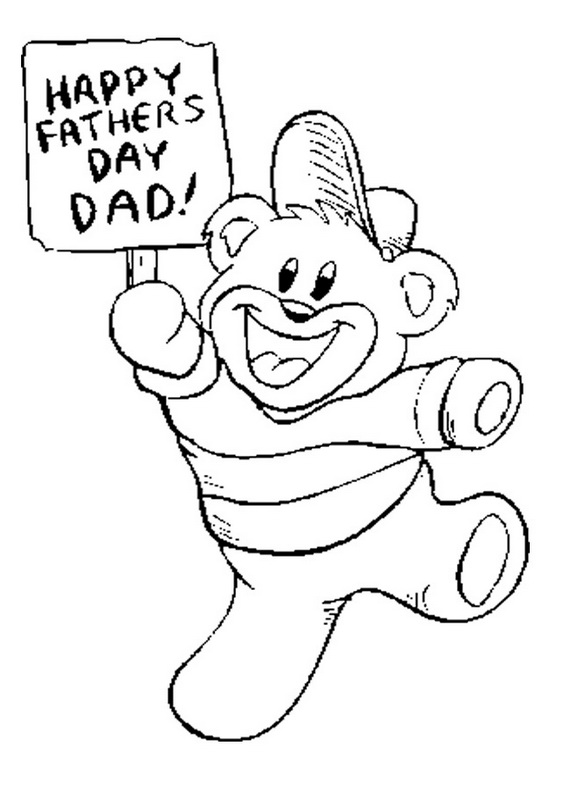 disegni per bambini da colorare gratis orsetto festa del papà