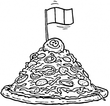 disegni per bambini da colorare montagna di pizza