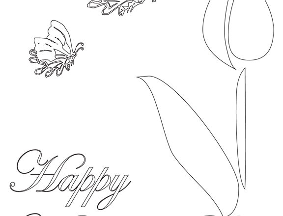 disegni per bambini da colorare per la festa della mamma farfalle e fiori