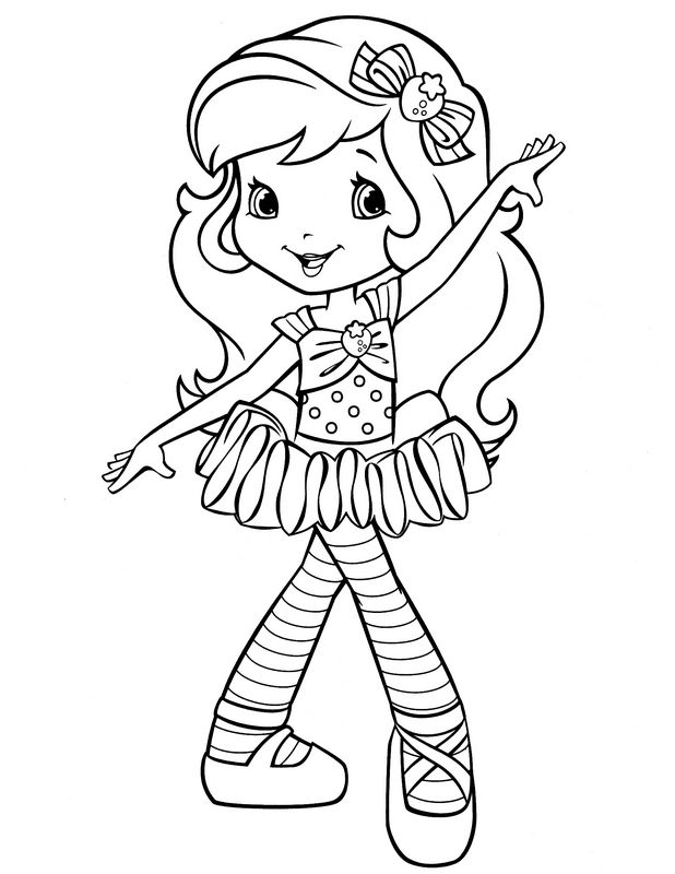 disegni per bambini fragolina dolcecuore vestita da ballerina