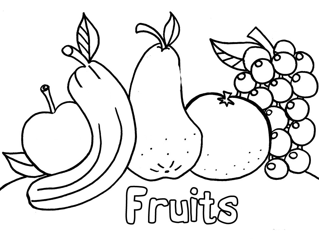 disegni per bambini frutta mista da colorare