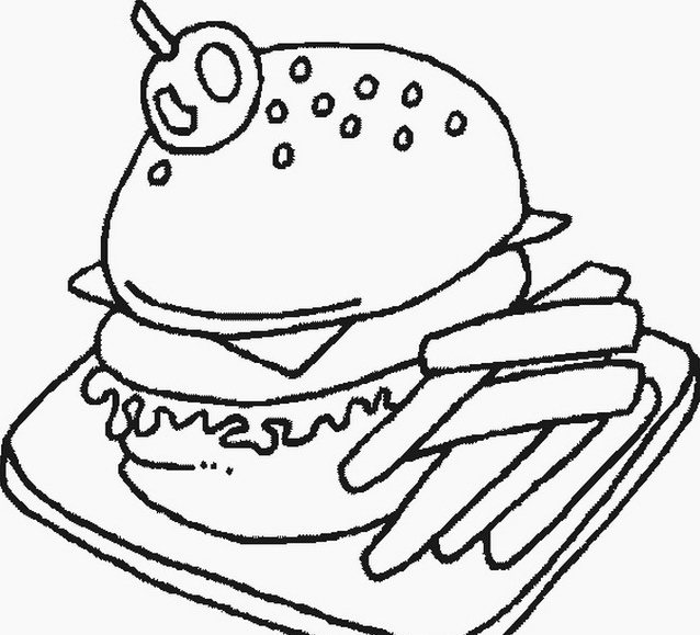 disegni per bambini hamburger da colorare
