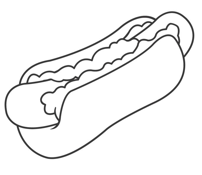 disegni per bambini panino hot dog da colorare