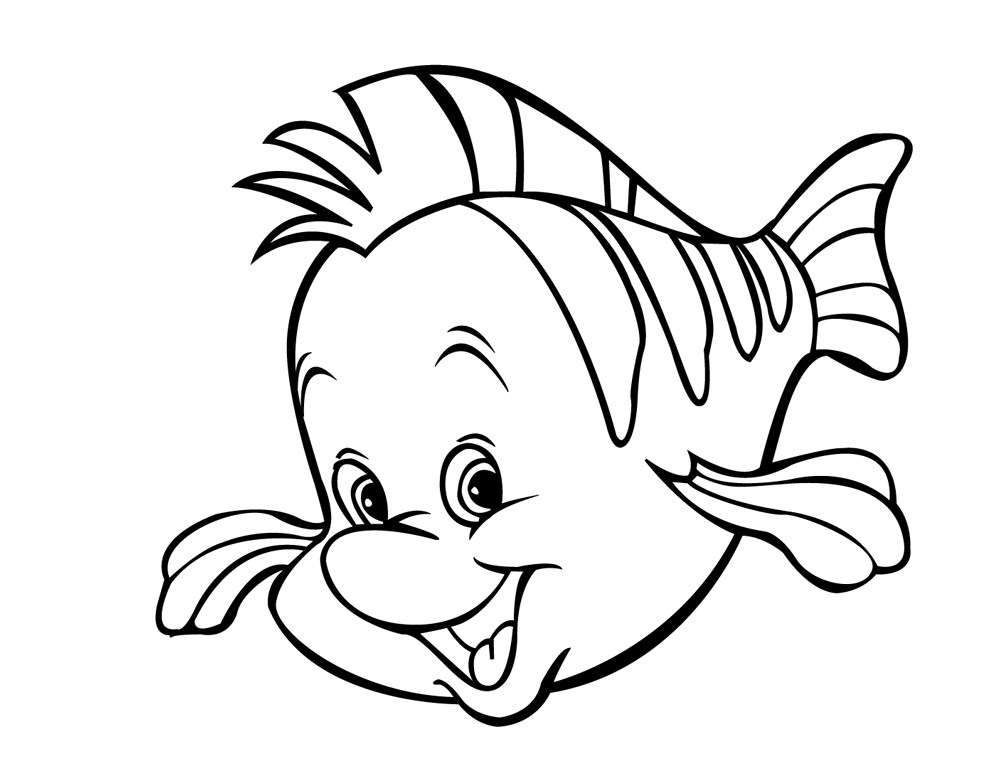 disegni per bambini pesce flounder da colorare