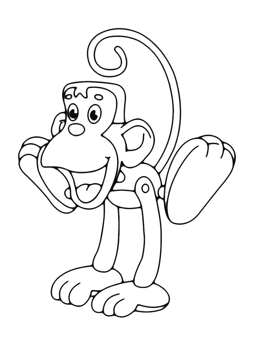 disegni per bambini simpatica scimmietta saltella