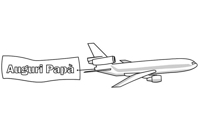 disegni pr bambini da colorare auguri papà con aereo