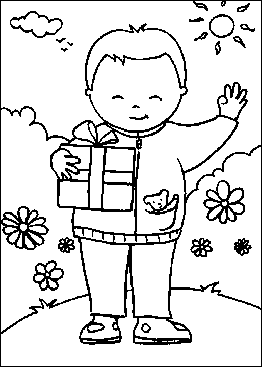 disegno bambino con regalo festa della mamma