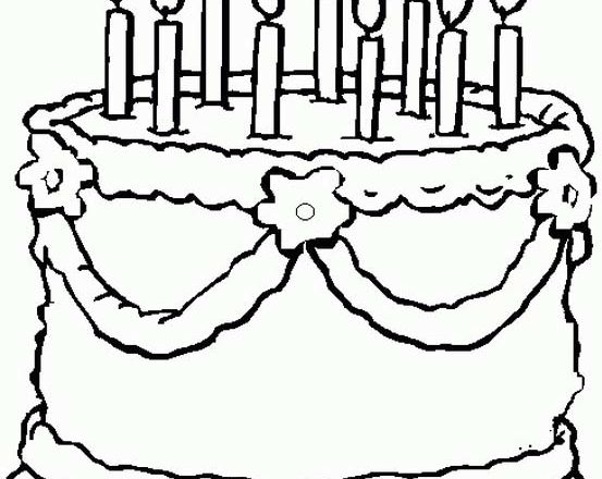 disegno da colorare torta con candeline
