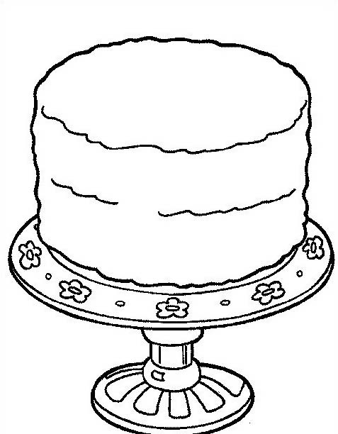 disegno da colorare torta su alzatina