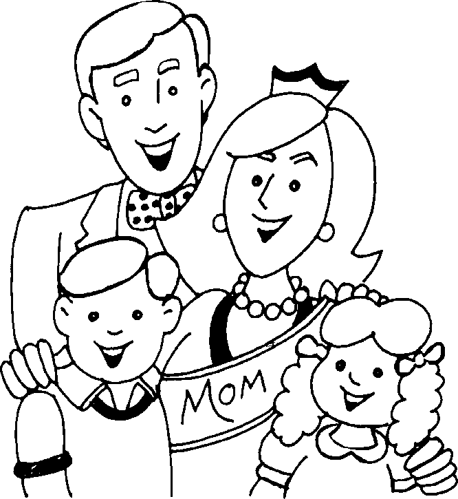 disegno famiglia felice festa della mamma