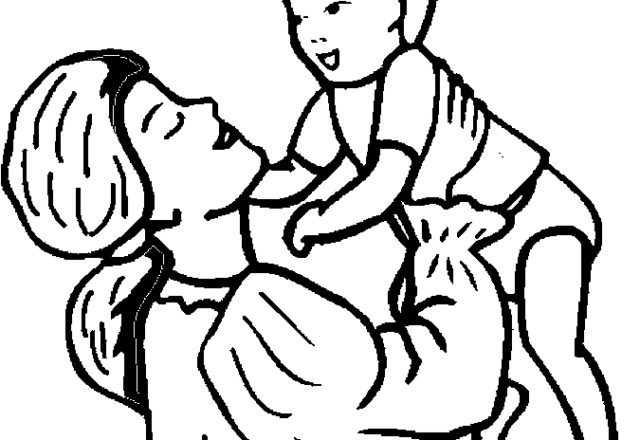 disegno mamma che coccola il suo bambino