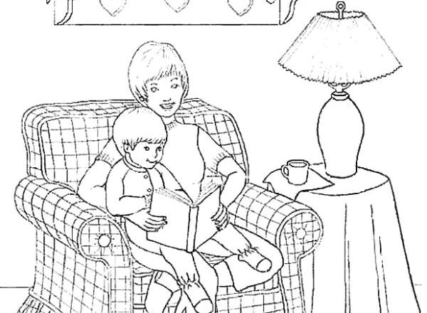 disegno mamma e figlio dolcissimi per la festa della mamma