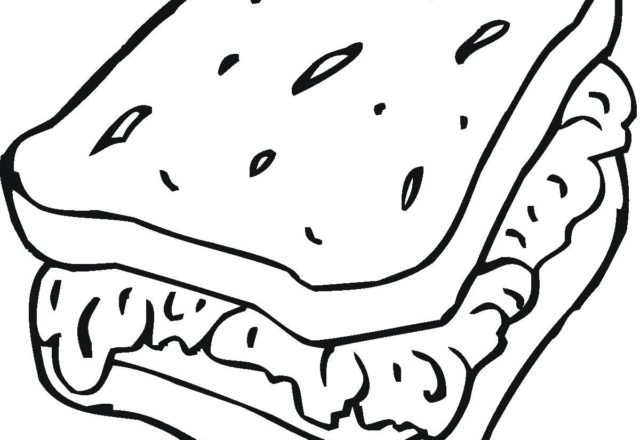 disegno panino toast da colorare