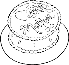 disegno torta per la festa della mamma da colorare gratis