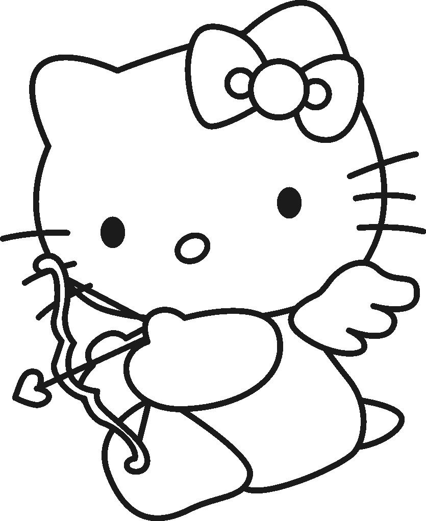 hello Kitty cupido disegni da colorare gratis