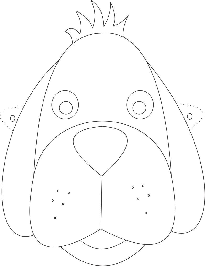 maschera cane disegno da colorare gratis