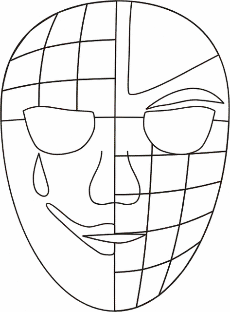 maschera carnevale 1 disegno da colorare gratis