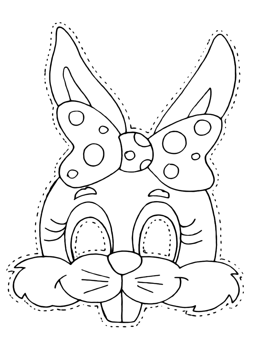 maschera coniglietta disegno da colorare gratis