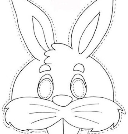 maschera coniglio disegno gratis da colorare