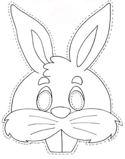 maschera coniglio disegno gratis da colorare
