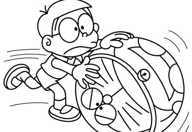 nobita e doraemon disegno da colorare gratis per bambini