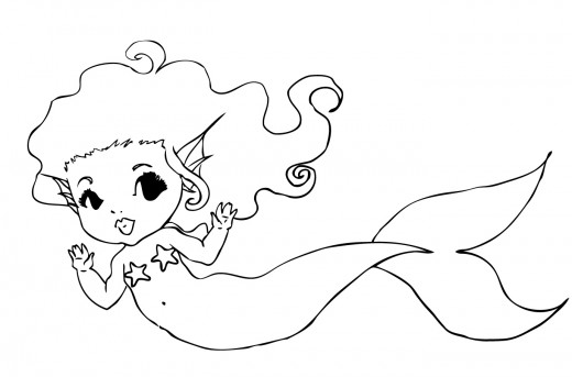 sirena bambina disegno da colorare