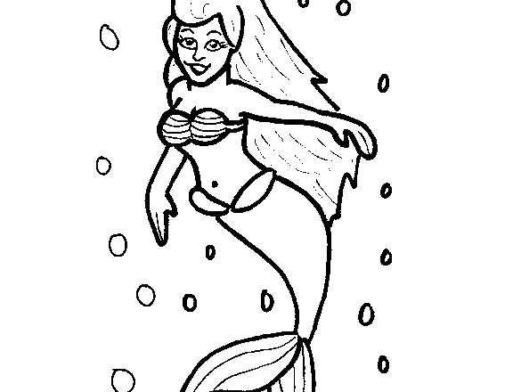 sirena con bolle disegno da colorare gratis