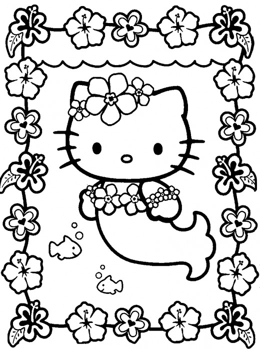 sirena hello kitty 1 disegno da colorare gratis