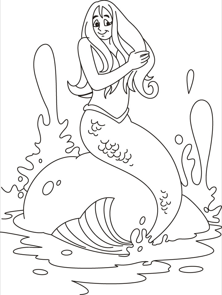 sirena seduta sullo scoglio disegno da colorare gratis